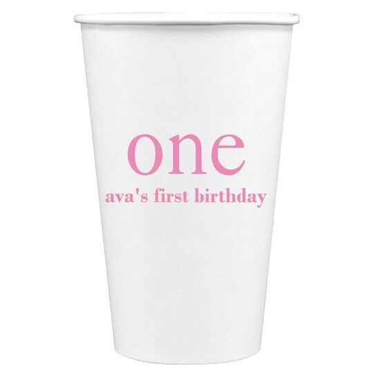 Big Number One Paper Coffee Cups